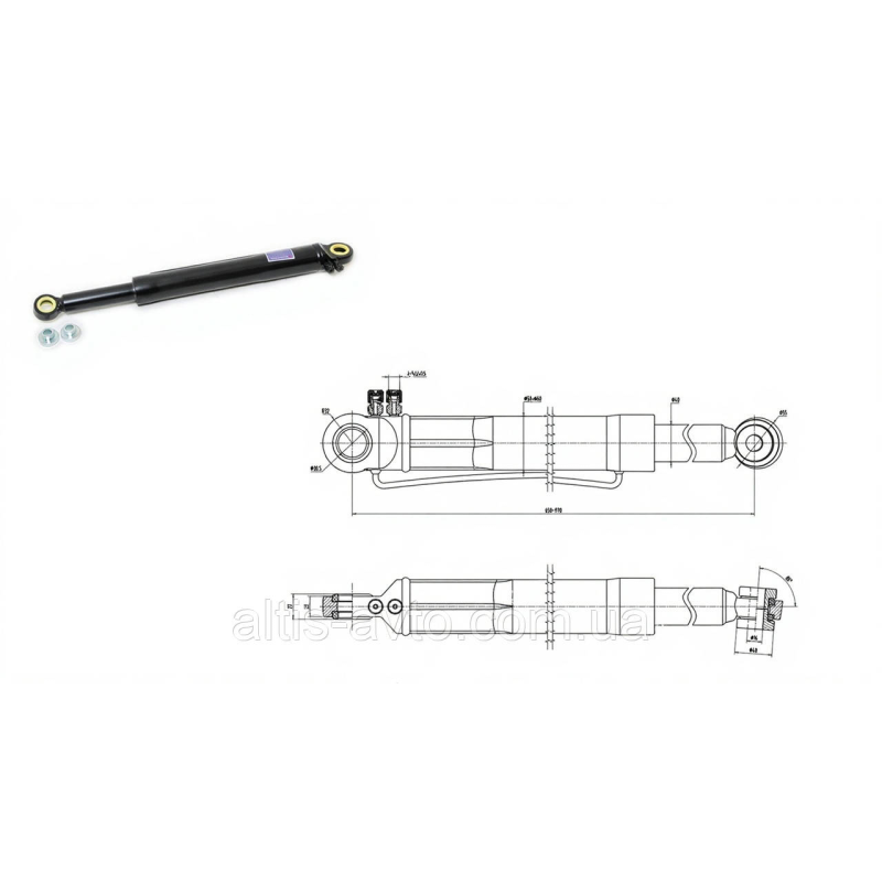 Цилиндр подъема кабины Scania Serie 4, P, G, R, T ➤ 1423396 Цилиндр подъема кабины Scania Serie 4, P, G, R, T ➤ 1423396
