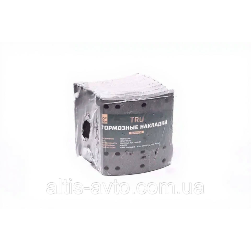 Тормозные накладки (комплект на ось) с заклеп. 419х203 2-й рем. FRUEHAUF, ROR, TRAILOR (TRU) 1955