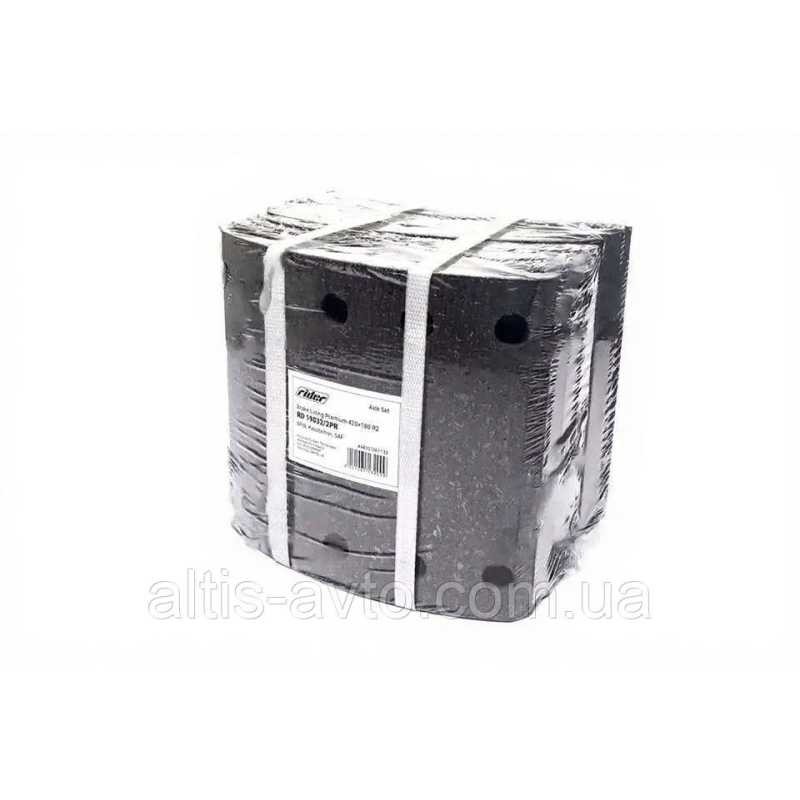 Тормозные накладкиCERAMIC (комплект на ось) 2-й рем. 180x220x19.5/12.5 BPW, KASSBOHRER, SAF (RIDER) RD19032/2