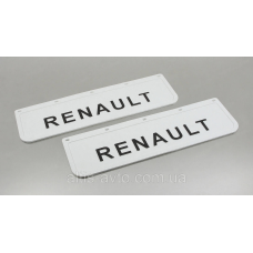 Комплект брызговиков передних белые “RENAULT“ компл. 2шт!!, 3D!! ➤ MG35790