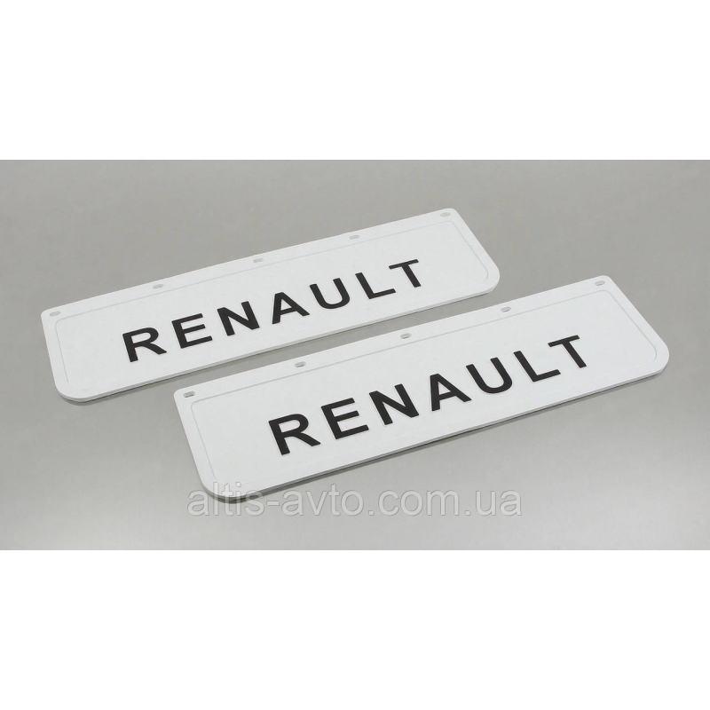 Комплект брызговиков передних белые “RENAULT“ компл. 2шт!!, 3D!! ➤ MG35790