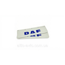 Комплект брызговиков передних белые “DAF“ синим, компл. 2шт!!, 3D!! ➤ MG102202