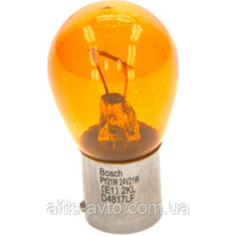 Лампа автомобильная BOSCH PY21W 24V21W BAU15s ECO Truck, желтая ➤ 1987302866-BOSCH