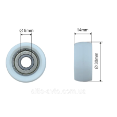 Ролик сдвижной крыши Ø30x14x8