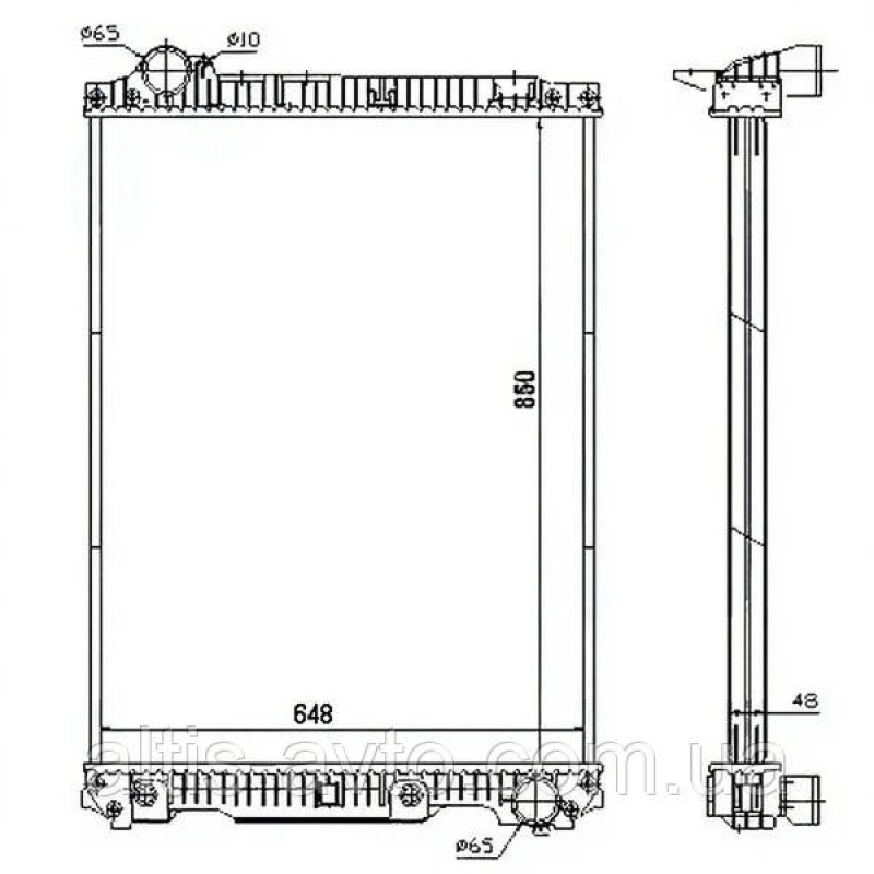 Радиатор без рамы Mercedes N8.150, 8150/SK 6565001203