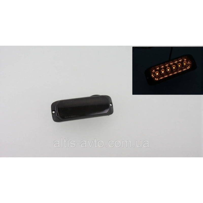Фонарь габаритный 6 LED овал, желтый тонированый СТРОБОСКОП ➤ MG103445 Фонарь габаритный 6 LED овал, желтый тонированый СТРОБОСКОП ➤ MG103445
