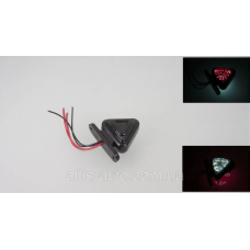 Фонарь габаритный LED ТРЕУГОЛЬНИК 24V красно–белый большой тонированый ➤ MG103417
